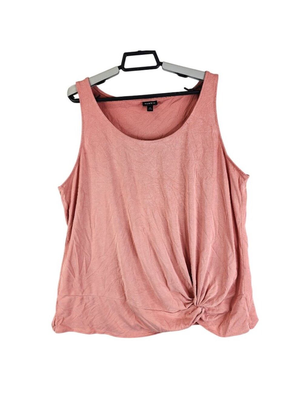 Womens Torrid Pink Cupro Knot Front Sleeveless Top Scoop Neck Size 2